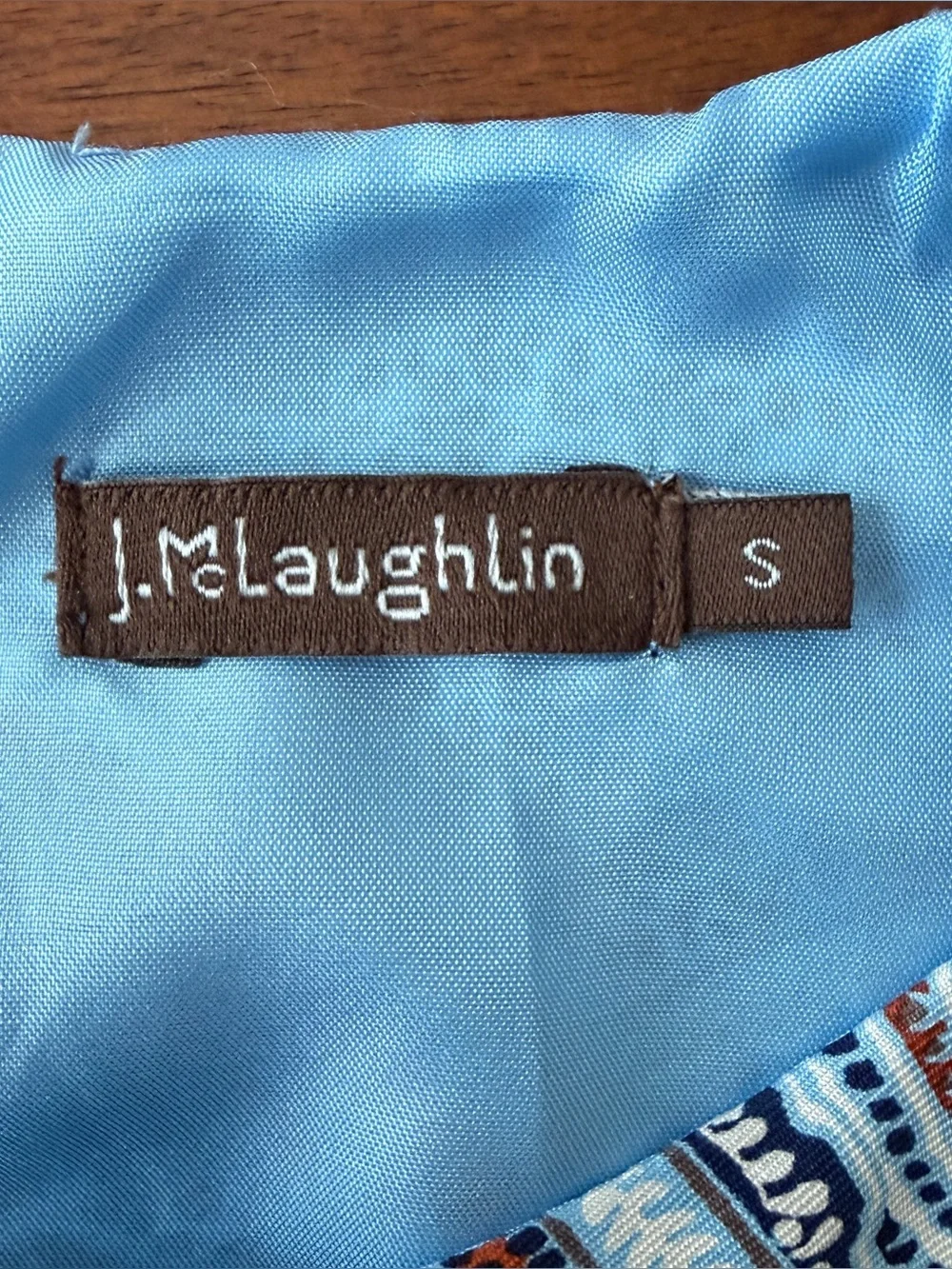 J. McLaughlin Silk Blue Paisley Swing Shift Cap Short Sleeve Lined‎ Dress